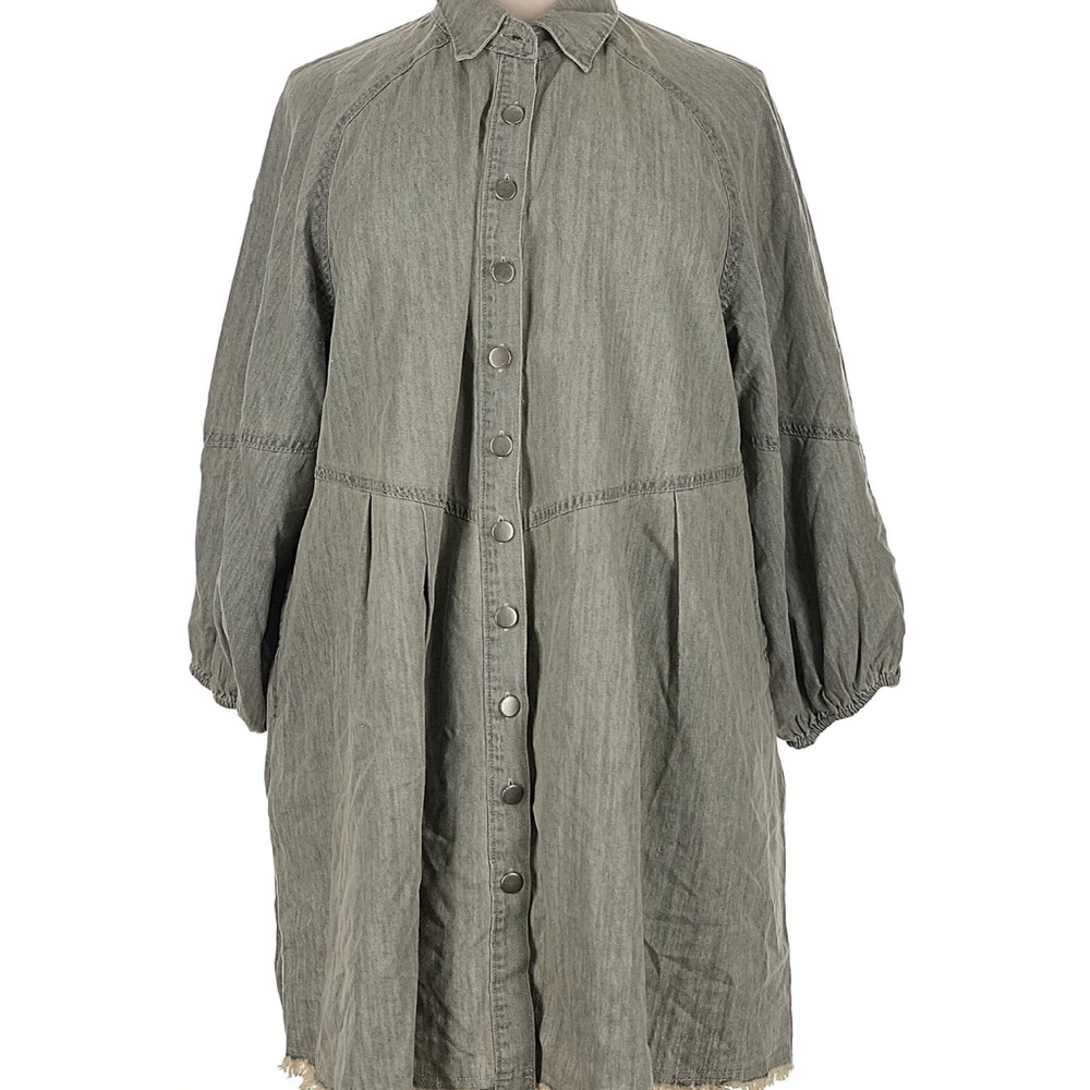 NATURAL LIFE Gray Button-Up Dress